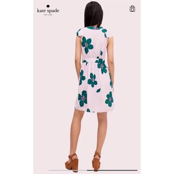 Kate Spade Grand Floral A-line Pink Dress Women's 10 NWOT - Picture 2 of 12